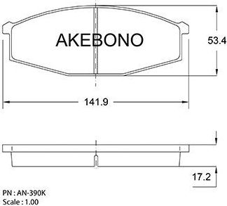 Тормозные колодки Akebono Standard. Артикул AN-390K