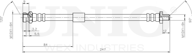 Шланг тормозной (Unio). Артикул BRH-10003