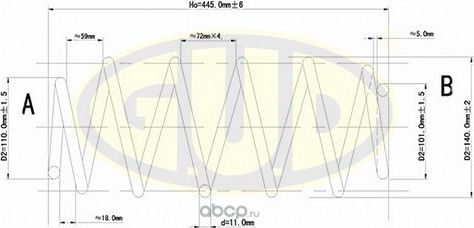 Пружина подвески G.U.D. передняя для Citroen C3 I 2002-2010. Артикул GCS015632