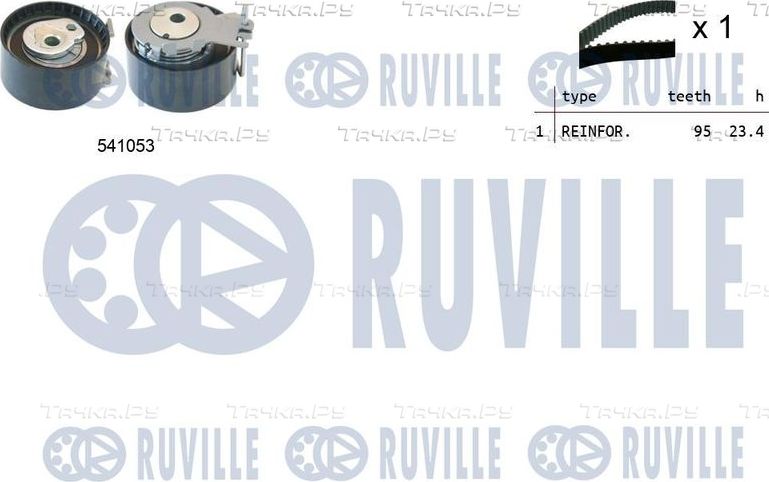 Ремень ГРМ с роликами (комплект) Ruville для Nissan Kubistar X76 2006-2026. Артикул 550119