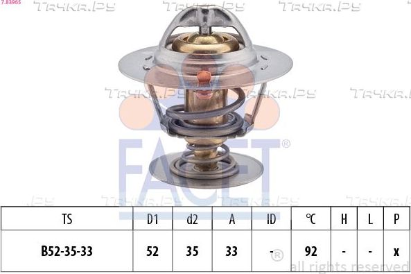 Термостат Facet Made in Italy - OE Equivalent для Ford Escort V 1992-2000. Артикул 7.8396S