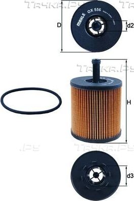 Масляный фильтр Mahle-Knecht. Артикул OX 556D