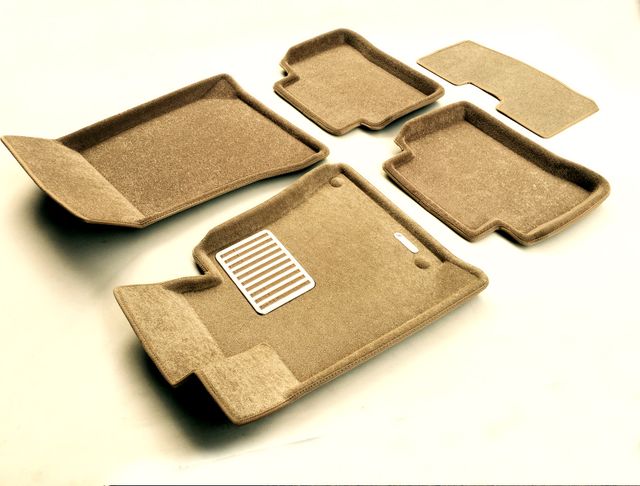 Коврики текстильные Euromat 3D Lux для салона Mercedes-Benz E-Класс W212 2009-2012. БЕЖЕВЫЕ. Артикул EM3D-003505T
