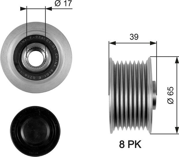 Муфта генератора обгонная Gates DriveAlign®. Артикул OAP7071