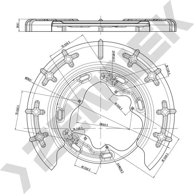 Защита тормозного диска задняя правая HYUNDAI  ELANTRA 06-11, I30 07-12 KIA CEED (Zennek). Артикул DCD0109