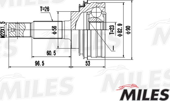 Шрус наружный (граната) Miles передний для Toyota Tercel II (L20) 1982-1988. Артикул GA20480