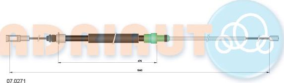 Трос ручника (тросик ручного тормоза) Adriauto для Citroen C5 I 2001-2008. Артикул 07.0271
