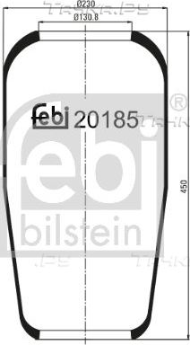 Пневмоподушка (пневморессора) Febi Bilstein для MAN F2000 1994-2005. Артикул 20185