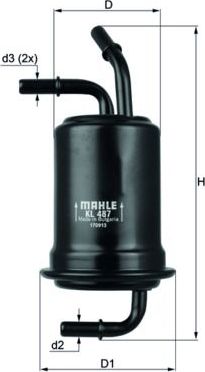 Топливный фильтр Mahle-Knecht. Артикул KL 487