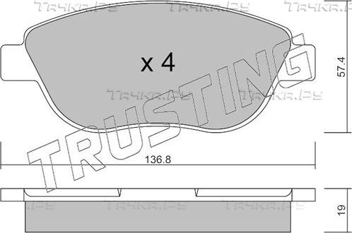 Тормозные колодки Trusting передние для Citroen Xsara 2002-2005. Артикул 331.1