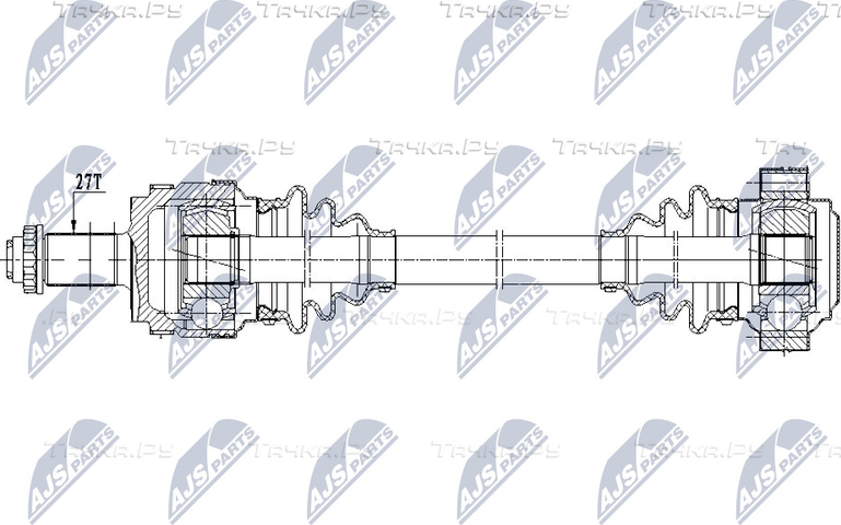Полуось (привод в сборе, приводной вал) NTY для BMW 1 I (E81/E82/E87/E88) 2004-2011. Артикул NPW-BM-149