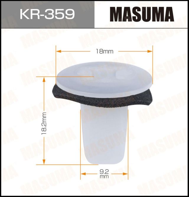 Клипса автомобильная (автокрепеж) MASUMA 359-KR [уп.50]. Артикул KR359
