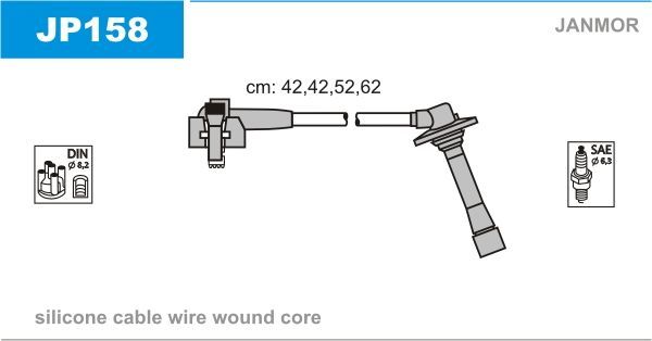 Высоковольтные провода (провода зажигания) (комплект) Janmor. Артикул JP158