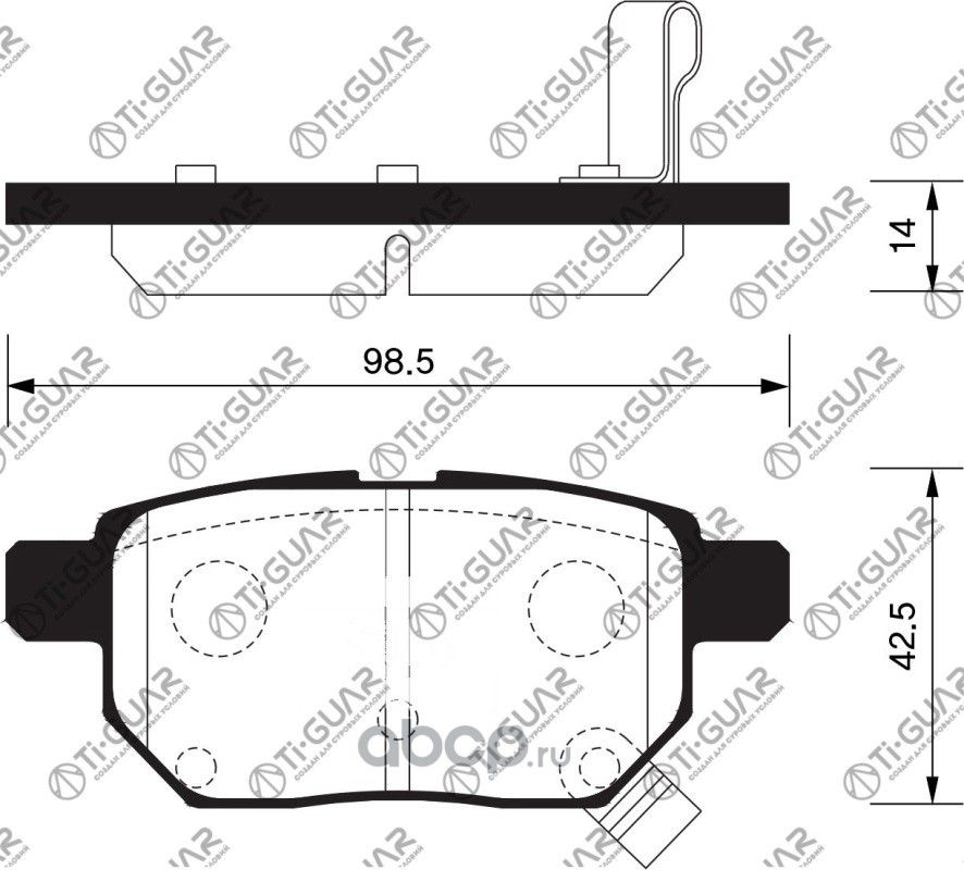 Тормозные колодки TG-1519/PN1519* TiGUAR (TI-Guar). Артикул TG1519