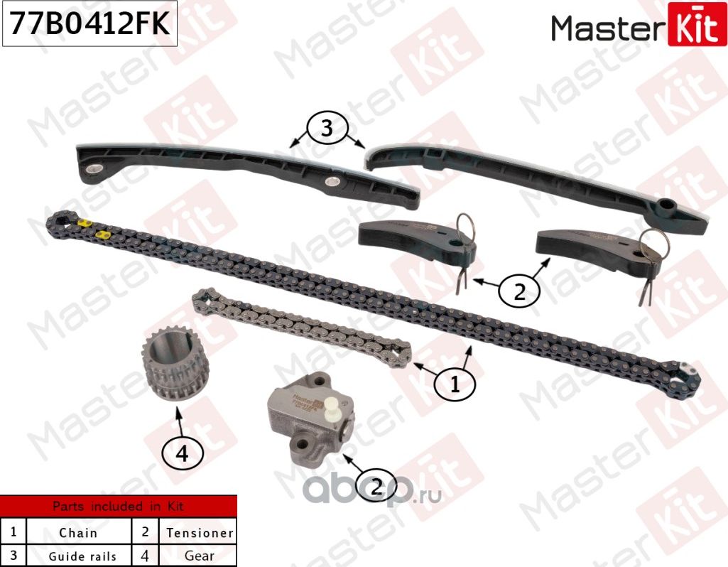 Комплект цепи ГРМ MB M282 (W177/W247/C118/X118/H247/X247) RENAULT 1,3TCE со звез (Master KIT). Артикул 77B0412FK
