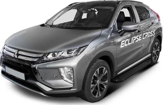 Пороги алюминиевые Rival Black для Mitsubishi Eclipse Cross 2018-2021. Артикул F180ALB.4007.1