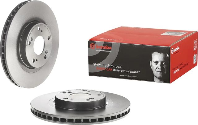 Тормозной диск Brembo PRIME LINE - UV Coated передний для Honda Civic VII 2001-2005. Артикул 09.9544.11
