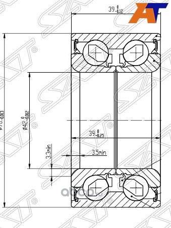ПОДШИПНИК FR СТУПИЦЫ 42X76X39 HYUNDAI IX35KIA SPO (SAT). Артикул ST5271026530