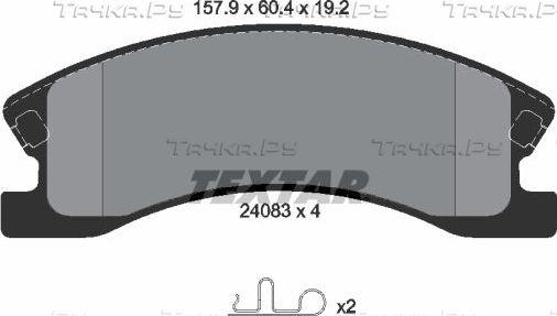 Тормозные колодки Textar передние для Jeep Grand Cherokee II (WJ) 1999-2005. Артикул 2408301