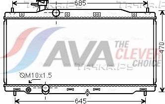 Радиатор охлаждения двигателя AVA ** CLEVER FIT ** для Honda CR-V III 2006-2012. Артикул HD2241