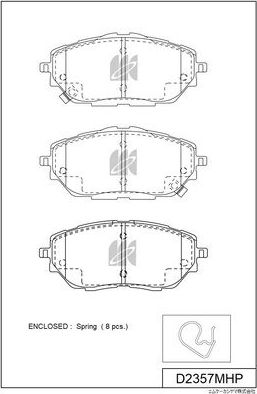 Тормозные колодки MK Kashiyama. Артикул D2357MHP