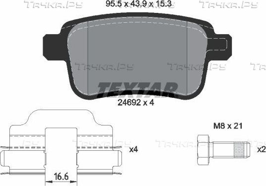 Тормозные колодки Textar. Артикул 2469201
