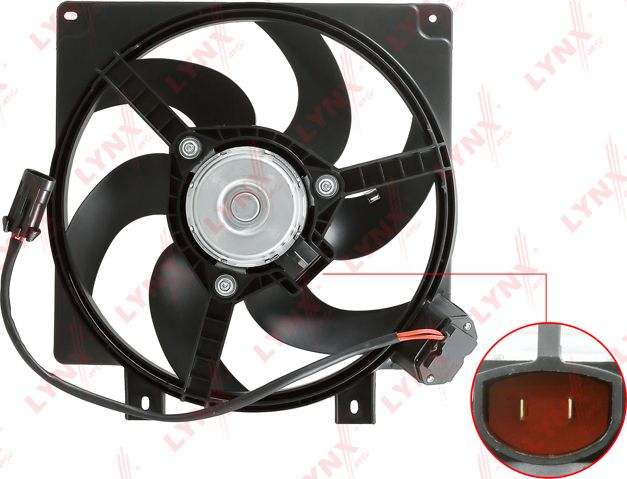 Вентилятор радиатора двигателя LYNXauto для Lada Kalina I 2004-2013. Артикул RF-1854
