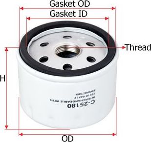 Масляный фильтр Sakura. Артикул C-25180