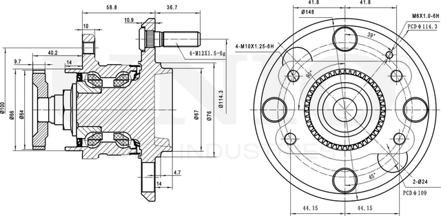 Ступица колеса с интегрированным подшипником (Unio). Артикул HUB-20013