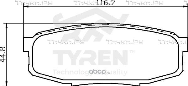 Колодки тормозные дисковые | зад | (Tyren). Артикул TYR1222051