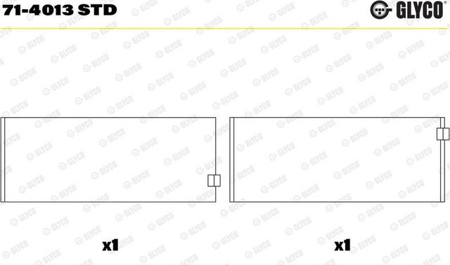 Вкладыши шатунные Glyco для Smart Forfour I (W454) 2004-2006. Артикул 71-4013 STD