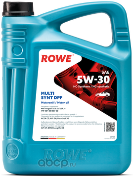 Масло моторное HIGHTEC MULTI SYNT DPF SP/C3 5W30 синт.5л ROWE. Артикул 20125005099