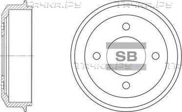 Тормозной барабан Sangsin Hi-Q задний для Hyundai Accent II 1999-2002. Артикул SD1003