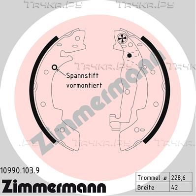 Тормозные колодки Zimmermann. Артикул 10990.103.9