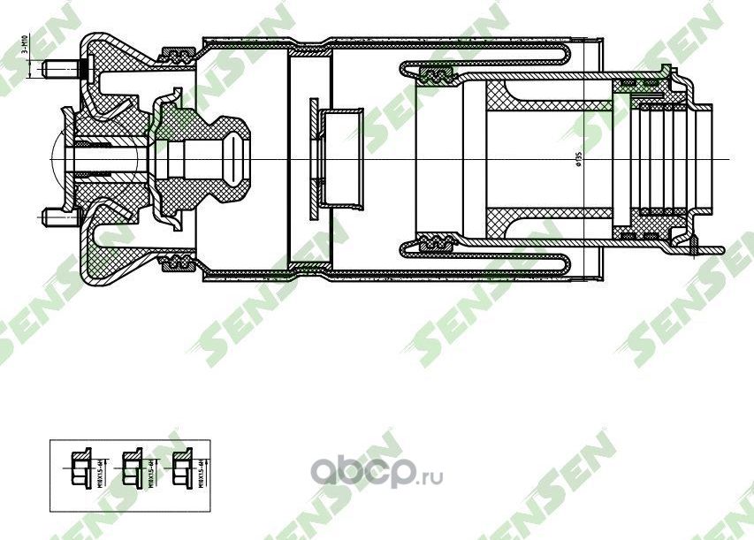 SAR052 Пневмобаллон подвески передний LAND ROVER DISCOVERY III (04-09), RANGE RO (Sensen) Sensen. Артикул SAR052