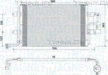 Радиатор кондиционера (конденсатор) Magneti Marelli. Артикул 350203735000