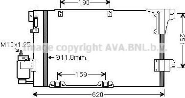 Радиатор кондиционера (конденсатор) AVA для Opel Astra F 1996-2005. Артикул OLA5251D