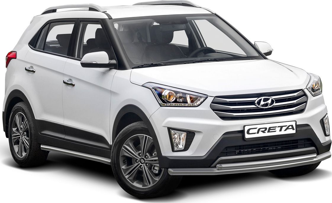 Защита Rival переднего бампера d57+d42 для Hyundai Creta I 2016-2021. Артикул R.2310.002