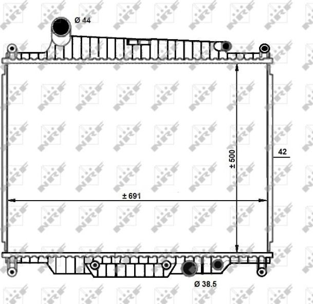 Радиатор охлаждения двигателя NRF (алюминий). Артикул 59096