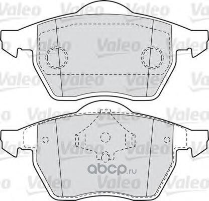 Колодки тормозные дисковые передние, комплект (Valeo). Артикул 598355