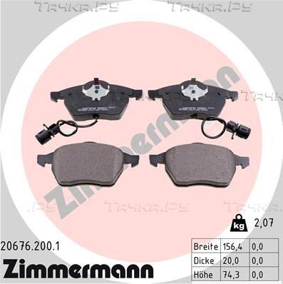 Тормозные колодки Zimmermann передние для Audi A6 I (C4) 1994-1997. Артикул 20676.200.1