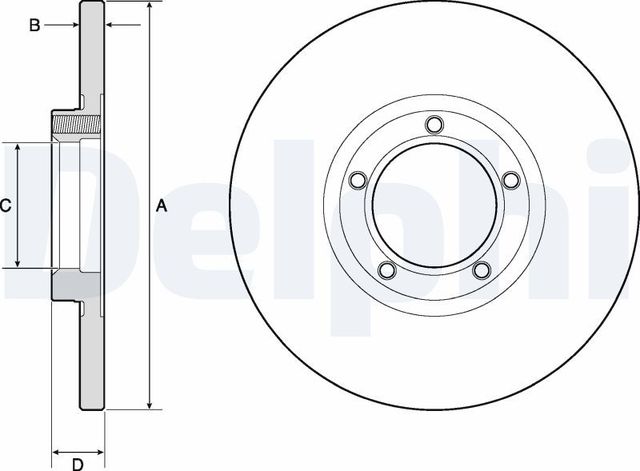 Тормозной диск Delphi передний для Ford Transit IV 1985-1992. Артикул BG2349