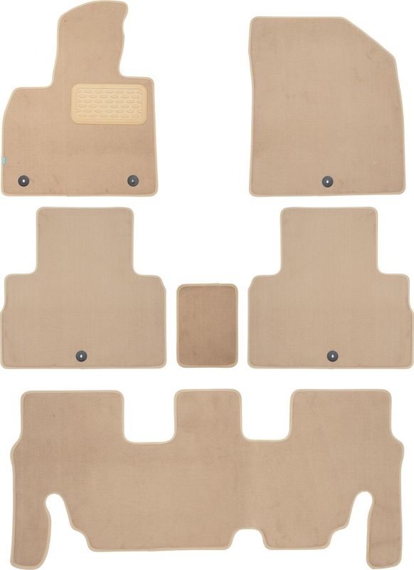 Коврики текстильные Klever Premium для салона Hyundai Palisade 7 мест 2020-2026 БЕЖЕВЫЕ. Артикул KLEVER0402007122112kh