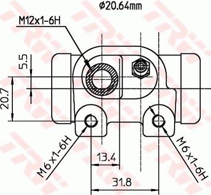 Тормозной цилиндр TRW (Чугун). Артикул BWF125