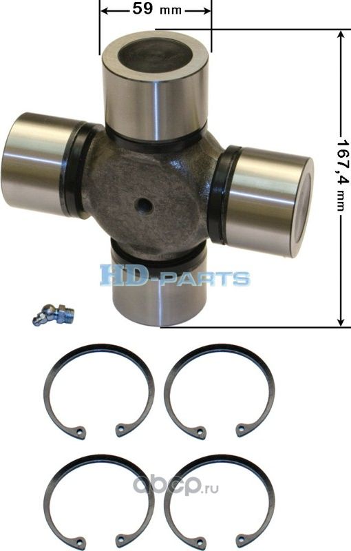 Крестовина вала карданного 59167.4 Iveco/Volvo (с устан. ком-том) (HD-Parts). Артикул 106064