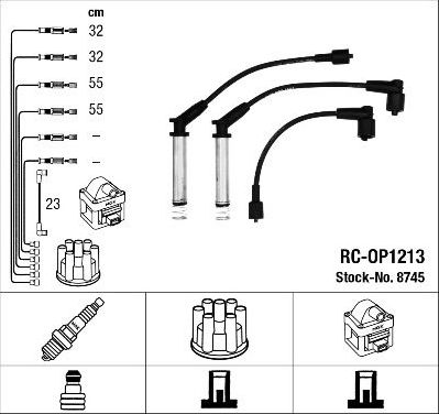 Высоковольтные провода (провода зажигания) (комплект) NGK. Артикул 8745