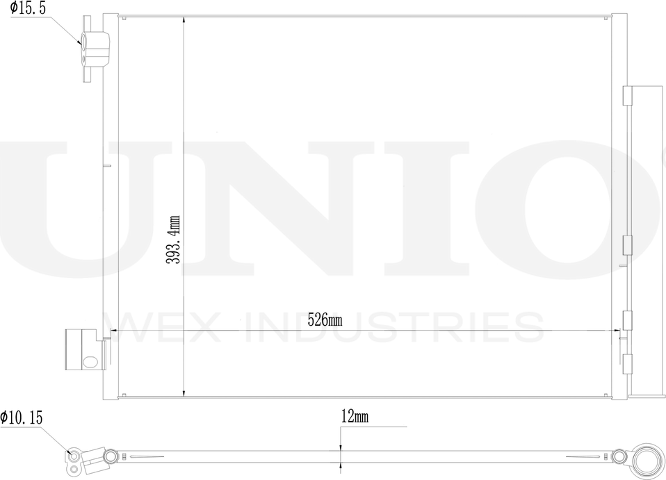 Радиатор кондиционера (Unio). Артикул RAD-30023
