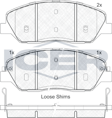 Тормозные колодки Icer. Артикул 181828