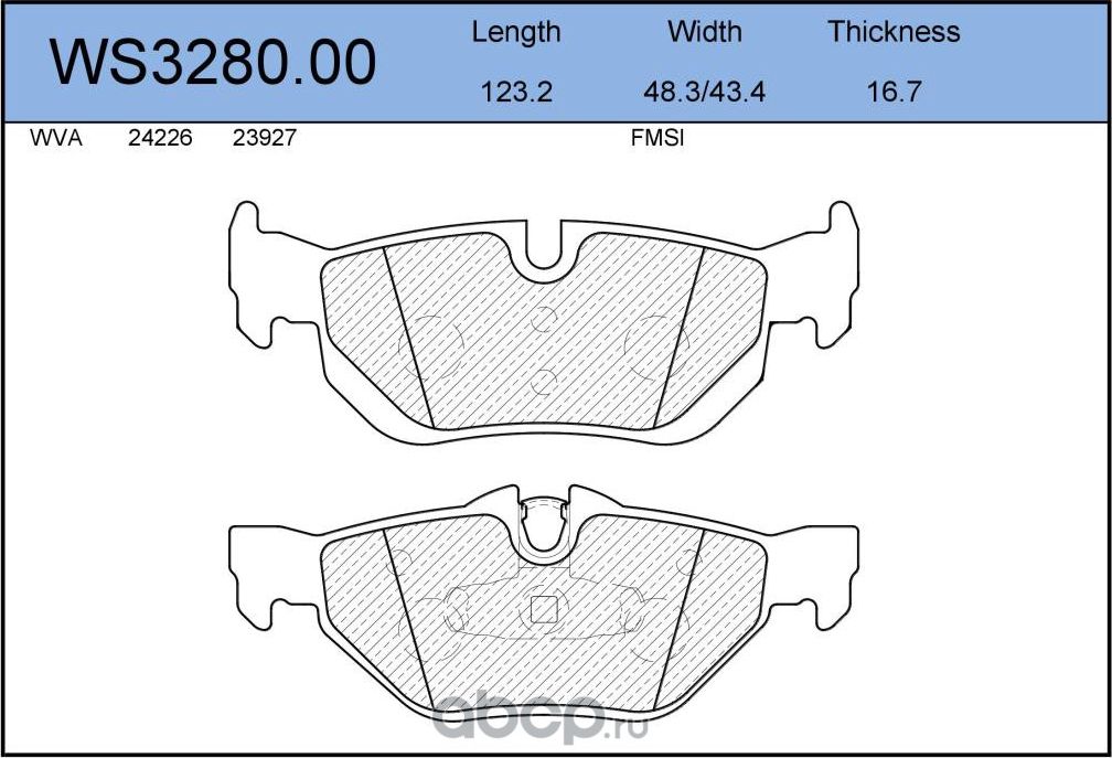 Колодки тормозные дисковые | зад | (Jeenice). Артикул WS328000