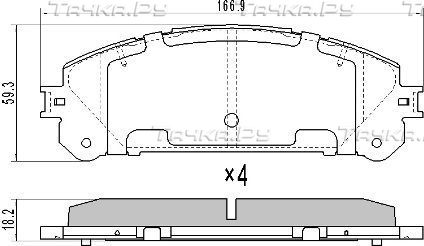 Тормозные колодки Fremax передние для Toyota Highlander II (U40) 2007-2014. Артикул FBP-1657